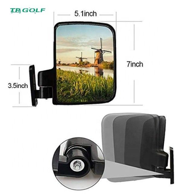 Dayanıklı Golf Arabası Yan Aynalar HD Vizyon / Golf Sepeti Aksesuarları Titreşime Dayanıklı